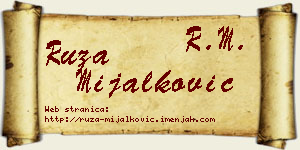 Ruža Mijalković vizit kartica